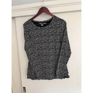 long tall sally black and white long sleeve shirt - medium tall